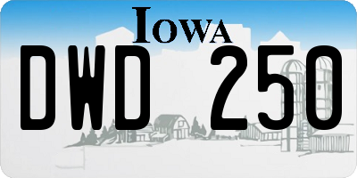 IA license plate DWD250