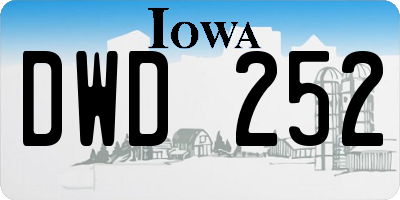 IA license plate DWD252