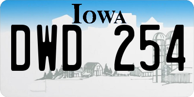 IA license plate DWD254