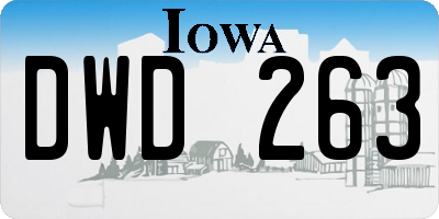 IA license plate DWD263