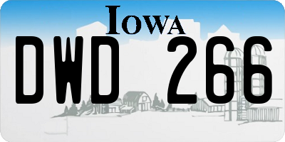 IA license plate DWD266