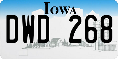 IA license plate DWD268