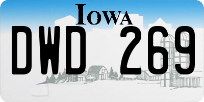 IA license plate DWD269