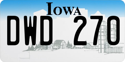 IA license plate DWD270