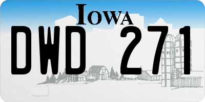 IA license plate DWD271