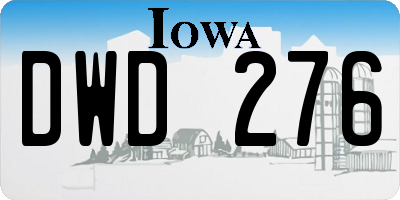 IA license plate DWD276