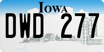 IA license plate DWD277