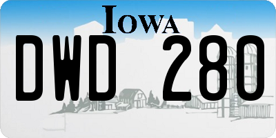 IA license plate DWD280