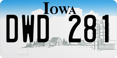 IA license plate DWD281