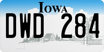 IA license plate DWD284