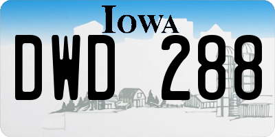 IA license plate DWD288