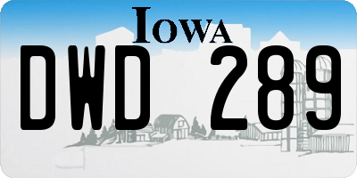 IA license plate DWD289