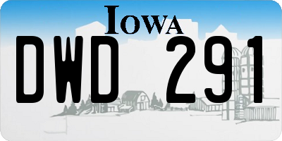 IA license plate DWD291