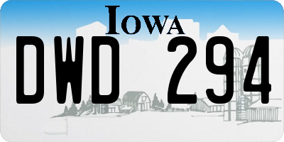 IA license plate DWD294