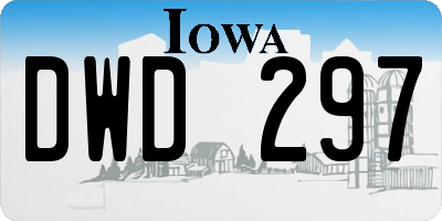 IA license plate DWD297