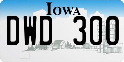 IA license plate DWD300