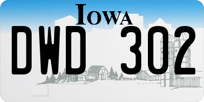 IA license plate DWD302