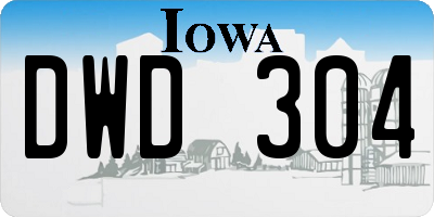 IA license plate DWD304