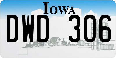 IA license plate DWD306