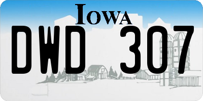 IA license plate DWD307