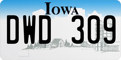 IA license plate DWD309