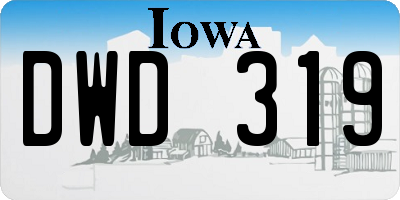 IA license plate DWD319