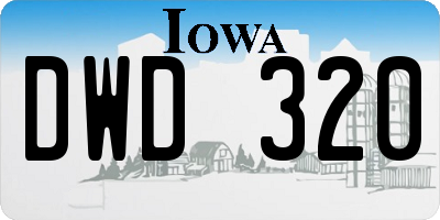IA license plate DWD320