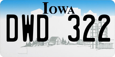 IA license plate DWD322