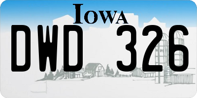 IA license plate DWD326