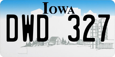 IA license plate DWD327