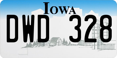 IA license plate DWD328