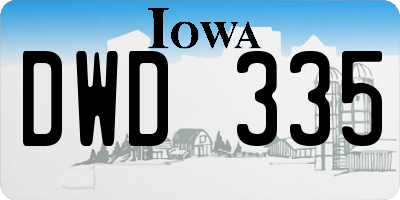 IA license plate DWD335