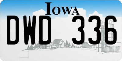 IA license plate DWD336