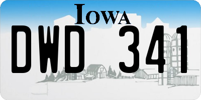 IA license plate DWD341