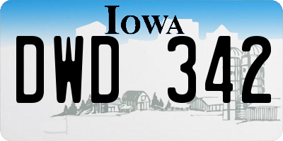 IA license plate DWD342