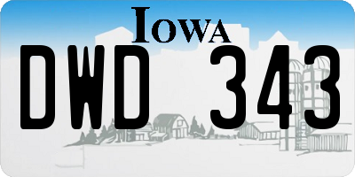 IA license plate DWD343