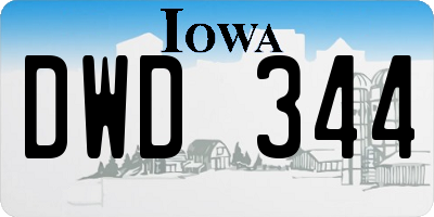 IA license plate DWD344