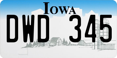 IA license plate DWD345