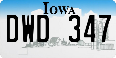 IA license plate DWD347