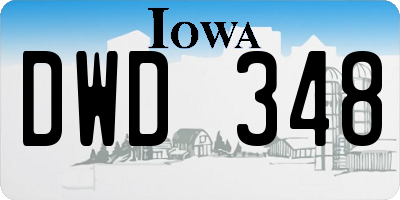 IA license plate DWD348