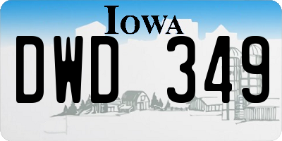 IA license plate DWD349