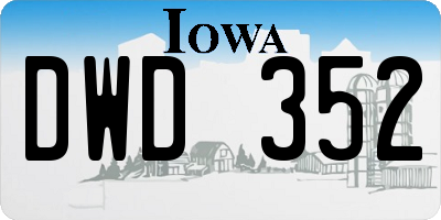 IA license plate DWD352