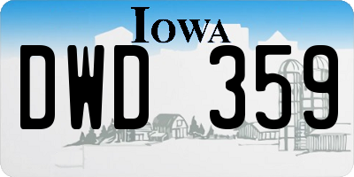 IA license plate DWD359