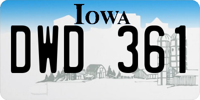 IA license plate DWD361