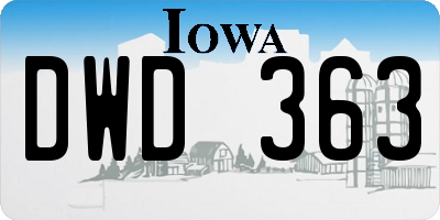 IA license plate DWD363