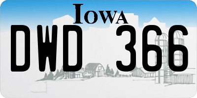 IA license plate DWD366