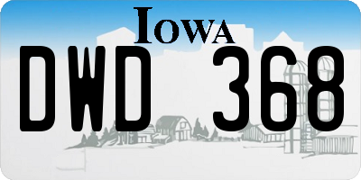 IA license plate DWD368