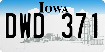 IA license plate DWD371