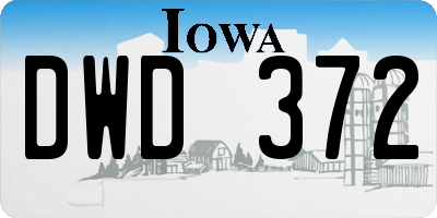 IA license plate DWD372