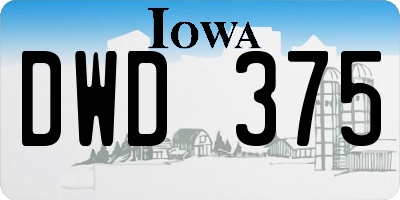 IA license plate DWD375
